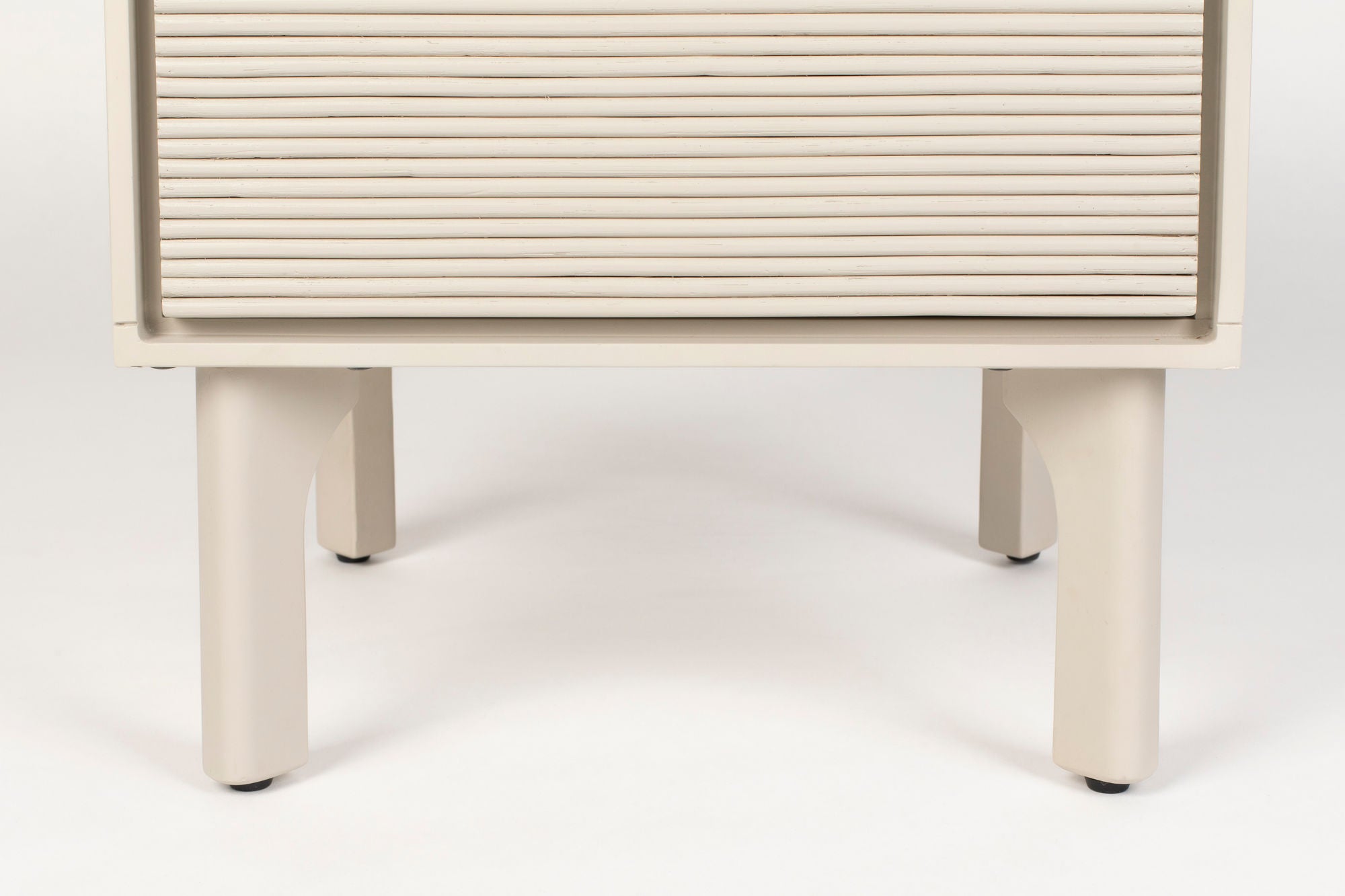 Zuiver Morning Grey Ribbed Acacia Wood Bedside Table